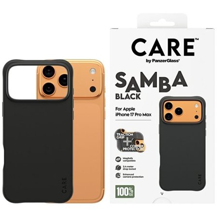CARE by PanzerGlass Fasjonable Samba MagSafe-etui for iPhone 17 Pro Max - Svart