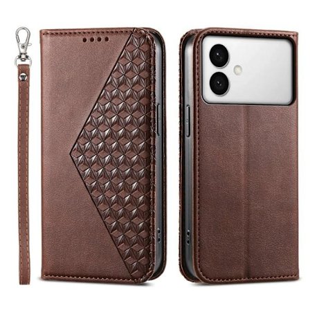 Samsung Galaxy S26 Edge Plånboksfodral Konstläder - Brun