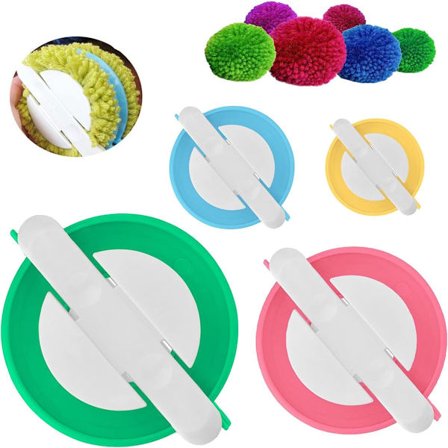 4-delt Pom-Pot Maker 4 Størrelse Pom-Pot Makers Værktøj Pom-Pot Strikkemaskine Syning Strikning til pom-pom strikkearbejde DIY 3.8/4.8/6.8/8.8 4