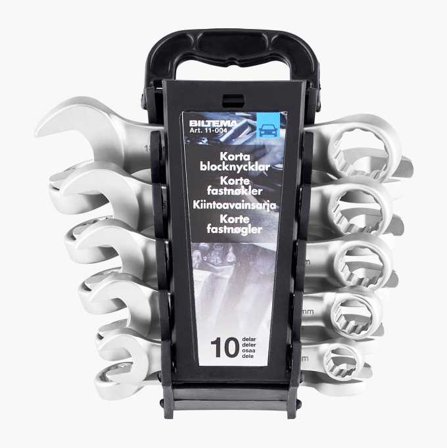 Blocknyckelsats kort 10 st. 10–19 mm - Biltema