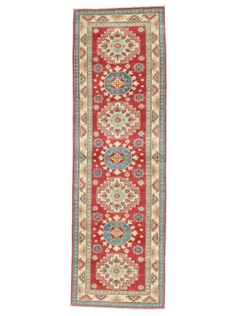 Tapis D'orient Kazak 82X266 De Couloir Marron/Rouge Foncé (Laine, Afghanistan)