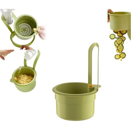 Hængende afløbskurv, vaskesi, justerbar drypbakke til mad, hjørnesi, egnet til køkkener, 14,2 x 8,3 cm (grøn).