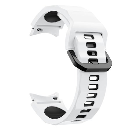Samsung Galaxy Watch 5 (44mm) / (40mm) / 4 (44mm) / (40mm) kaksivärinen silikonikellon hihna - Valkoinen / Musta
