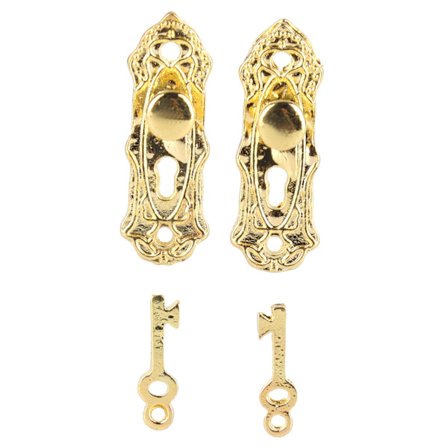 2 sett 1:12 dukkehus dørhåndtak og nøkkelsett miniatyr møbler tilbehør deler