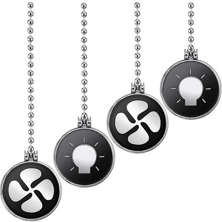 Takfläkt Pull Chain Set, 4st glödlampa och fläktmönster Pull Chain Takfläkt Kedjeförlängare W