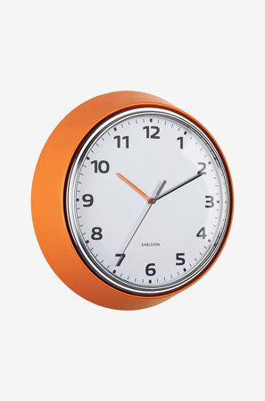 Karlsson - Vægur Modern Retro - Orange - Vægure og bordure - Fra Homeroom