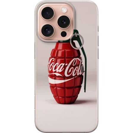 Kompatibelt Mobildeksel til Apple Apple iPhone 16 Pro Kunstnerisk illustrasjon av Coca Cola granateple i rødt og grønt, pop art inspirert motiv med