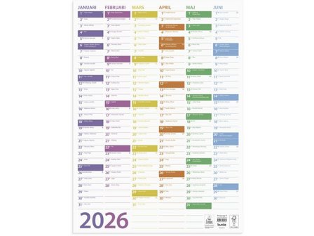 Burde Väggblad Trend 2026 - Lyreco - Almanackor och kalendrar - Väggkalendrar - Väggblad