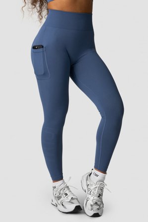 ICANIWILL - Define Seamless Pocket Tights Dusty Twilight Blue- Sportlegging - Dames - sportkleding van ICIW