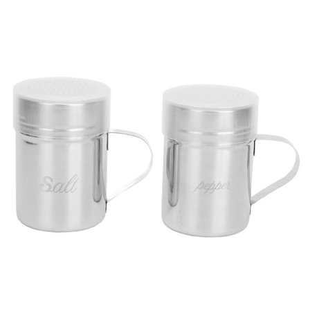 2 stk. rustfrit ståldåse med låg, håndtag, salt, sukker, krydderidåser til madlavning og bagning
