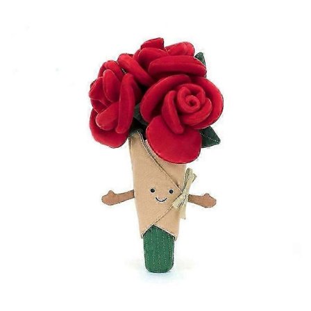 Amuseable Rose Buket Af Blomster Udstoppede Plys Blødt Legetøj Valentinsdag Jubilæumsgave til Hende