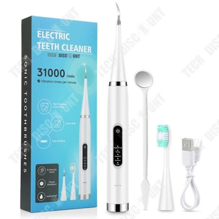 Elektrisk tandbørste - TD - 5 hastigheder - USB genopladelig - Unisex - Hvid