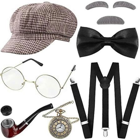 7 kpl Vanhan miehen asu Isoisä Aikuinen Lapsi Lasten Poikien Setti 100 päivää Koulukirjaviikko_Superlahja