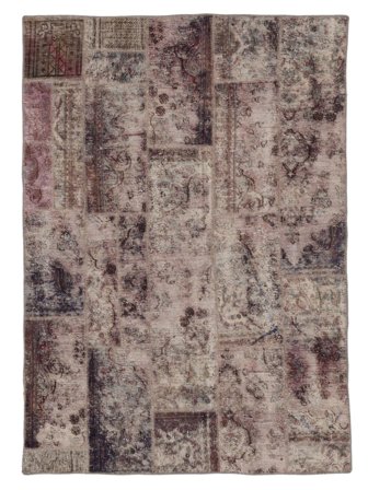 Patchwork Tæppe Moderne Brun/Sort (Uld, Persien)