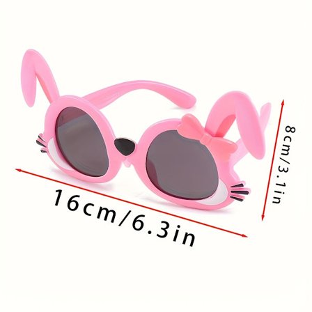 1 st Söta Kanin Mode Glasögon med Linser - Bedårande Tecknad Kaninöron & Morrhår Design, Lätta Plast Party Kostym Tillbehör för Foto...