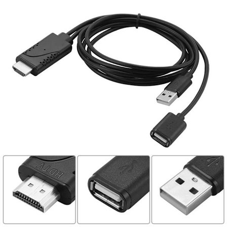2-i-1 USB Hunn til HDMI Hann HDTV Adapterkabel for iOS 8.0 &