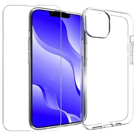 Saii 2-i-1 iPhone 14 TPU Skal & Härdat Glas Skärmskydd