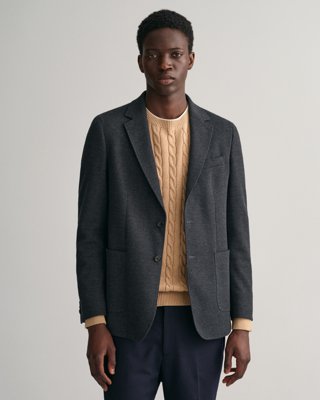 GANT - Jerseyblazer med smal passform til herre antracit melange
