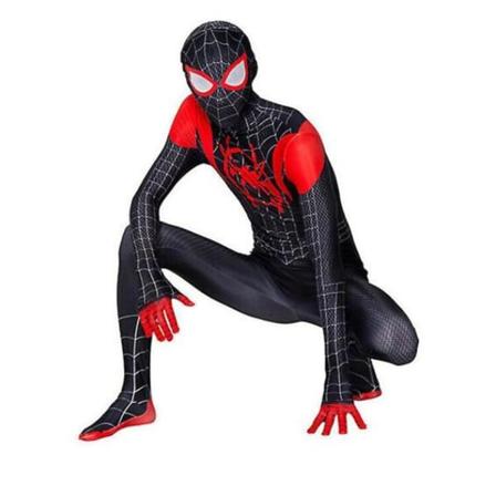 Vuxen Spider Man Superhjältedräkt Barn Miles Morales Cosplay black 190cm black 110cm