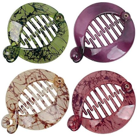 4 kpl Ranskalaisia pieniä banaanipidikkeitä hiusklipsi pyöreä poninhäntäpidike hiuslenkki muoti kietoutuvat banaanikampa litteä hainhiusklipsi