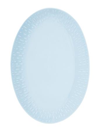 Confetti Oval Dish W/Relief 1 Pcs. Giftbox Home Tableware Serving Dishes Serving Platters Blue Aida