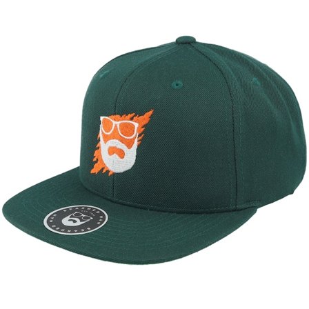 Bearded Man - Verde snapback Gorra - Scratch Dark Green Snapback @ Hatstore