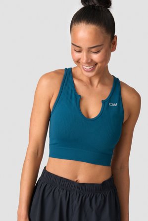 ICANIWILL - Ribbed Define Seamless Tank Top Teal Blue - Träningslinne - Dam - Träningskläder från ICIW