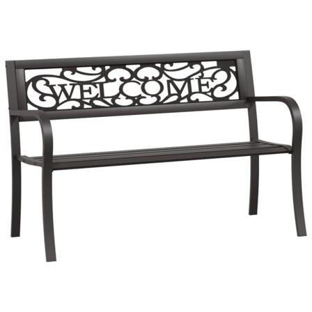 Vidaxl Trädgårdsbänk 125 Cm Stål Svart Svart