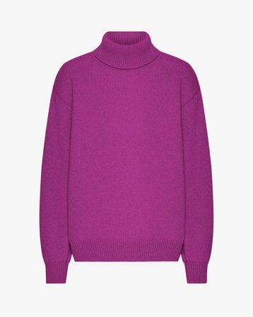 Merino Wool Turtleneck - Magenta Blaze - Female - XS
