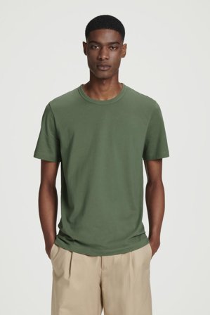 COS Men's Regular Brushed-Cotton T-Shirt in Green