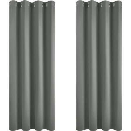 Grå blackout gardiner 46 x 54 tommer øye supermyk termisk isolert soverom gardiner blackout øye gardiner for stue grå 2 paneler