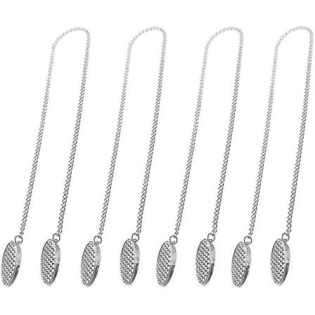 4 stk Serviettkjede Serviettholder Serviettklips Kjede Fleksibel Lanyard Halsstropp For Barn 19 Tommer Sølv