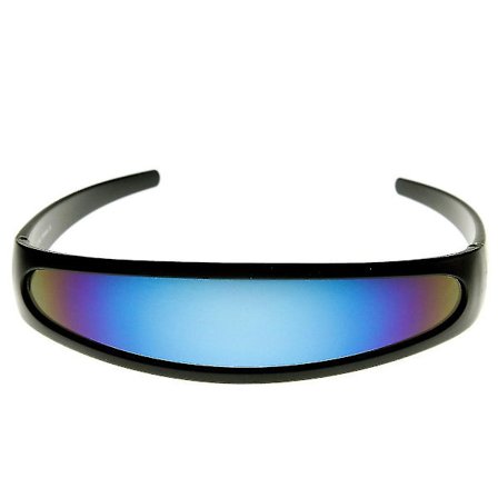 Narrow Cyclops Futuristic Color Mirrored Lens Visir Solglasögon New-1
