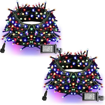 Ljusa 20 m 200 LED julelys, julelyskæder Tilslut RGB (rød, grøn, blå)