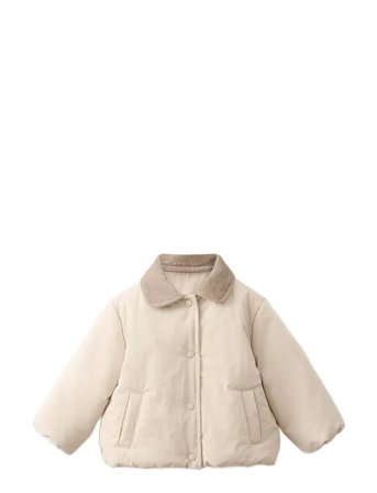 Quilted Anorak With Contrasting Collar Cream Mango