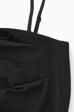 COS Asymetryczna Drapowana Sukienka Mini in Czarny