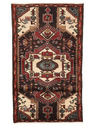 Hand Knotted Persian Hamadan Rug 93X162 Black/Dark Red