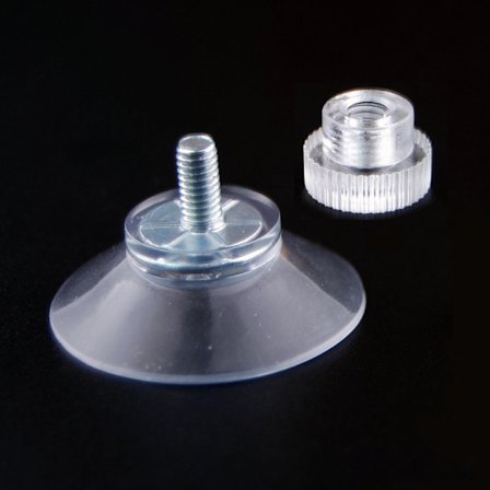 10 stk. 53 mm transparente sugekopper med gevind og riflede møtrikker, PVC-plastik fastgørelsessugekopper kompatible med bilvinduesgrommets camping 