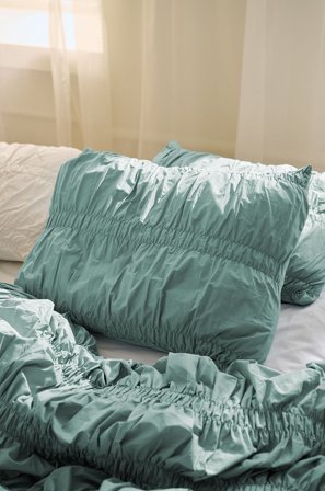 Staycation - Örngott Loosed i bomullspercale - Grön - Örngott - 50X90 - Från Homeroom