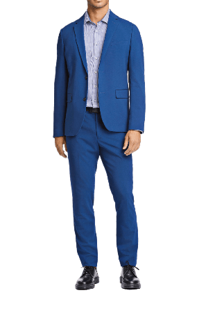 Lindbergh Plain Mens Suit Kavajer Herr Blå 44