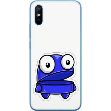 Kompatibel Mobilcover til Xiaomi Xiaomi Redmi 9AT Blå tegneseriefigur med åbent udtryk og store øjne i sjov illustration