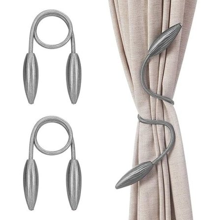 IC 2 STK Gardinband, Kreativ Gardinknut, Gardinspänne, Gardinband, Lämplig för Gardiner, Dörrgardiner, Gör-det-själv Heminredning - Grå 52cm