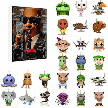 Tung Tung Tung Sahur 24 Dagers Adventskalender 2025, 2d Akryl Nøkkelring Brainrot Italiensk Dyregave Til Barn[HK]