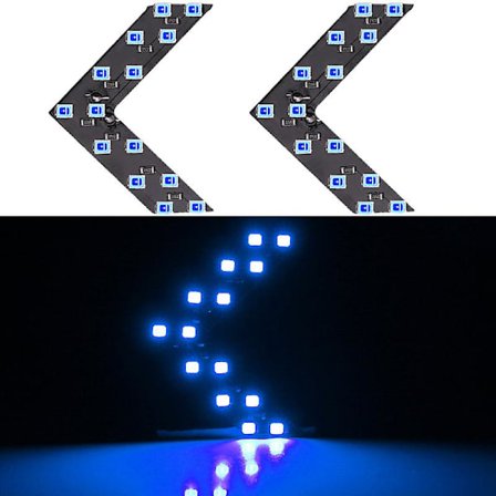 2st LED Blinkers Bil Backspegel Indikator Varningslampa Säkerhetskörning 14smd 12v LED Backspegel Lampa| |