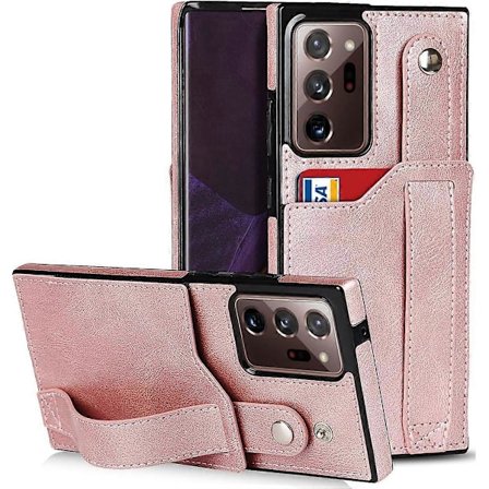 SBSG Designad för Samsung Galaxy Note 20 Ultra/Note20 Plus 5G Plånboksfodral med Justerbar Handledsrem Ställ PU Läder Kreditkortshållare Stötsäker