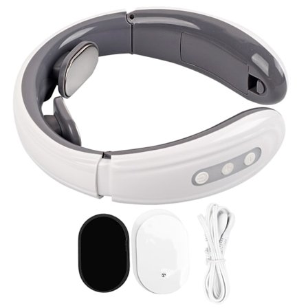 Elektrisk Cervikal Hvirvel Massager Nakke Skulder Smertelindring Fysioterapi Instrument Hvid