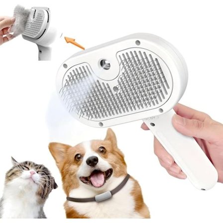 Enkel lösning för håravfall - Ångsprayborste för djuprengöring och enkel pälsvård - För alla pälstyper