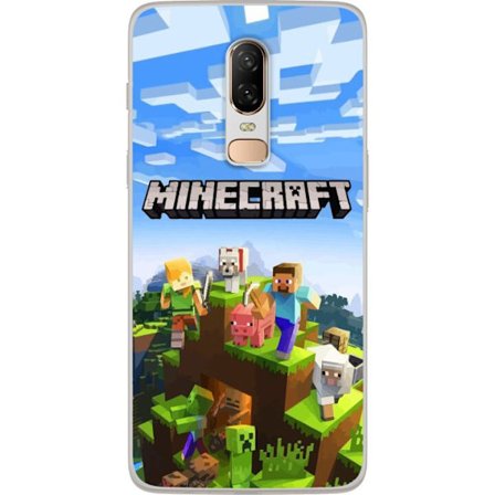 Yhteensopiva Puhelinkuori OnePlus OnePlus 6 Minecraft Creeper lohko pikseli retro peli