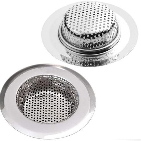 Sil for avløp, sett med 2, rustfritt stål kjøkkenvask medium/9cm