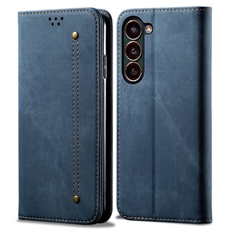 SKALO Samsung S24 Jeans Flip Cover - Blå